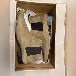 Size 13, ASOS Mens Stone/Tan Suede Chelsea Boots